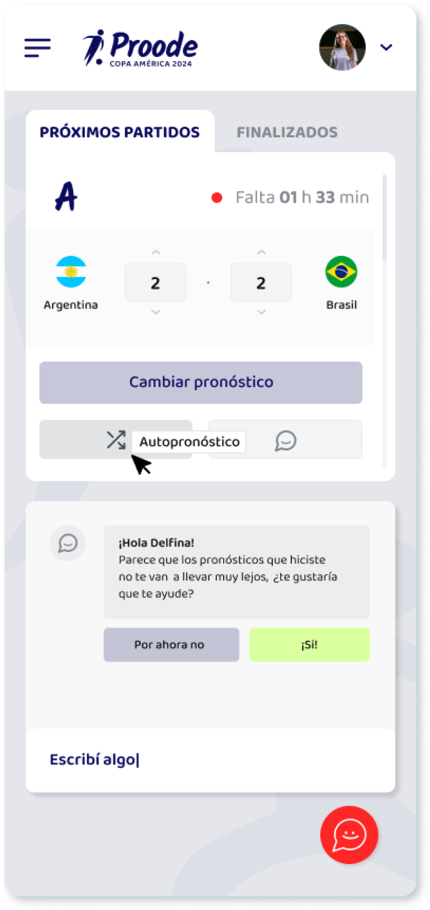 En esta nueva edición de Proode incorporamos recomendaciones personalizadas basadas en IA para ayudar al usuario a pronosticar, además de un onboarding súper fácil y un manual de juego para nuevos usuarios.