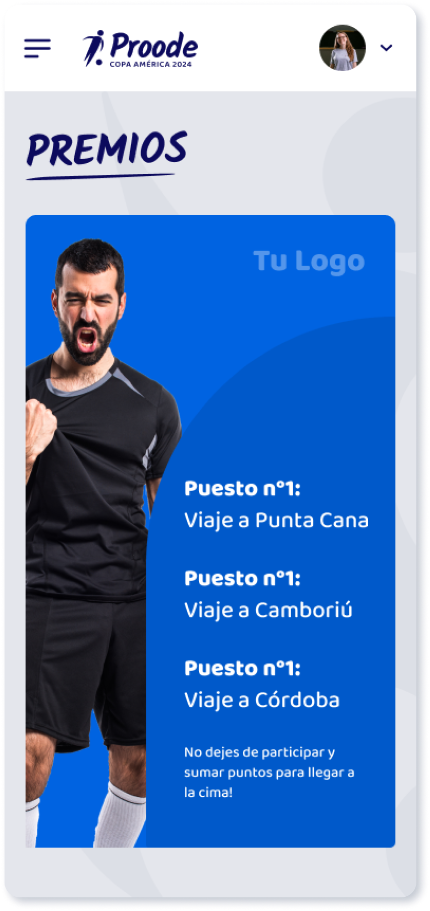 Otorgá premios personalizables a los puestos ganadores.